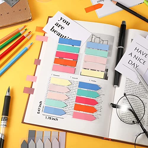 Image of DEZIINE�200 Pieces Pastel Color Page Markers Sticky Index Tabs Book Sticky Tabs Arrow Flag Tabs Sticky Notes Small Sticky Tabs Color Bible Tabs for Highlighters, Markers, Label, Office School Supplies