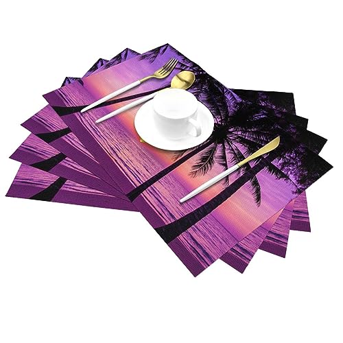 Sets de table tissés silhouette de palmier, chic et durable - 6