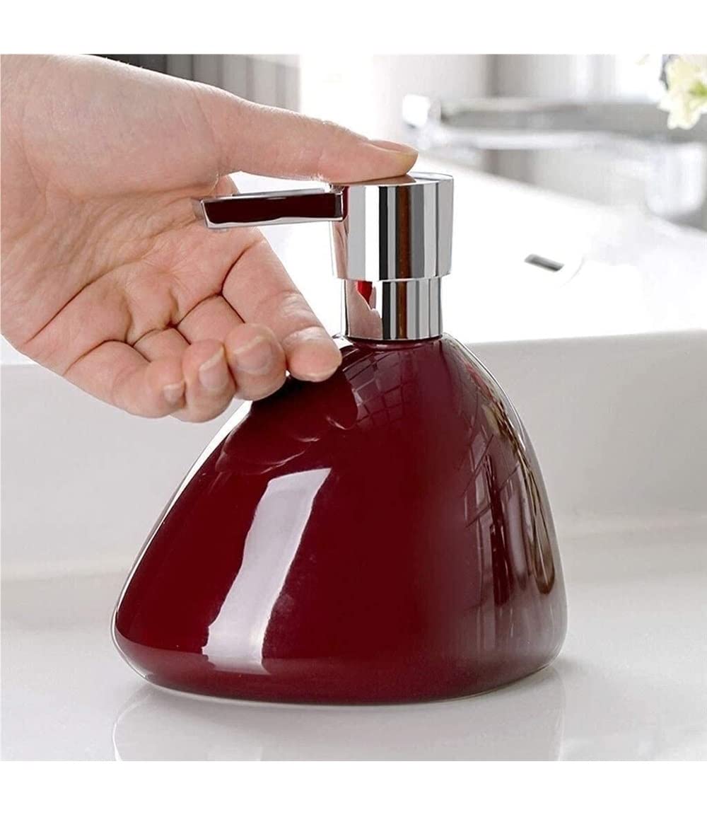 Dispensador de Jabón Líquido Dispensador De Jabón Loción Cerámica con Bomba Fácil Presionar, para Platos Botellas de Aseo(A)