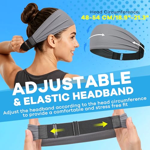 Sukeen Adjustable Sweatband for Women, Lightweight Cooling Headband, Gray by Sukeen - Used condition - Image 3