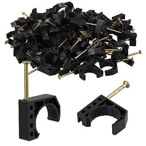 50 Pack 3/4" Half Clamps J-Hook with Nails Set