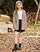 GRACE KARIN Teen Girls Sweater Cardigan Size 12 Long Sleeve Popcorn Knit Sweater Coat with Pockets Khaki