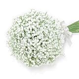 DEEMEI 6 PCS Babys Breath Artificial Flowers Fake Babys Breath Flowers Artificial Bulk White Gypsophila Bouquets Real Touch Faux Flowers for Wedding Floral Arrangement Party Home Decoration