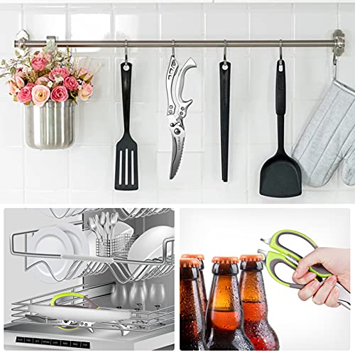 Kitchen Shears, Yangmei Kitchen Scissors Heavy Duty Meat Scissors, Dishwasher Safe Multipurpose Stainless Steel Sharp Utility Food Scissors For Chicken, Poultry, Fish, Herb, 2-Pack(Green) #TOP5
