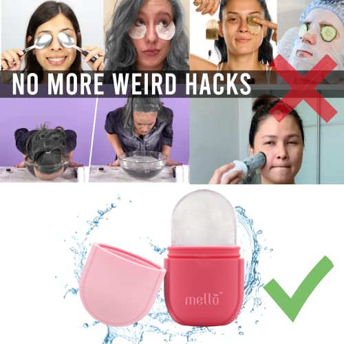 Image of MELLO Ice Roller for Face, Ice Roller for Face Massager, Face Ice Roller to Enhance Skin Glow, Shrink & Tighten Pores, Reusable Facial Ice Roller(Pink)