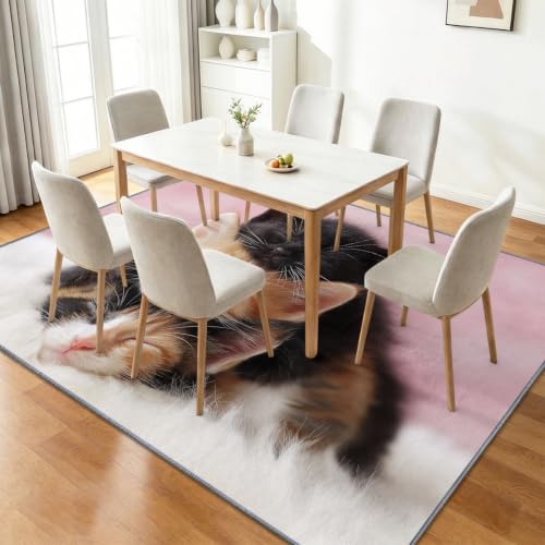 Alfombra moderna de gato de 120 x 170 cm mullida para proteger suelos de dormitorios 3