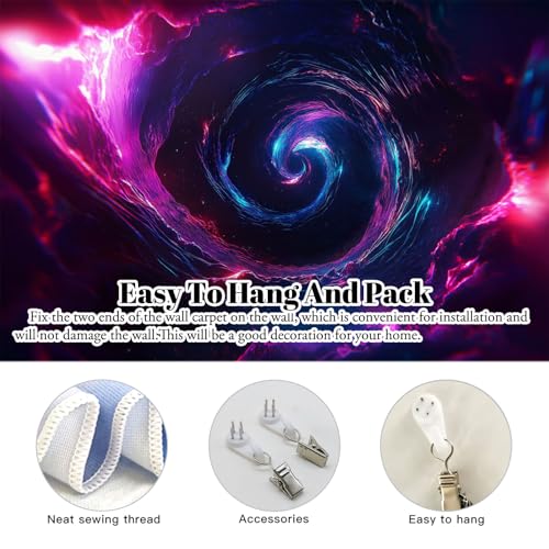 Tapices para dormitorio y habitación con diseño de vórtice 3D, decoración de pared violeta 6