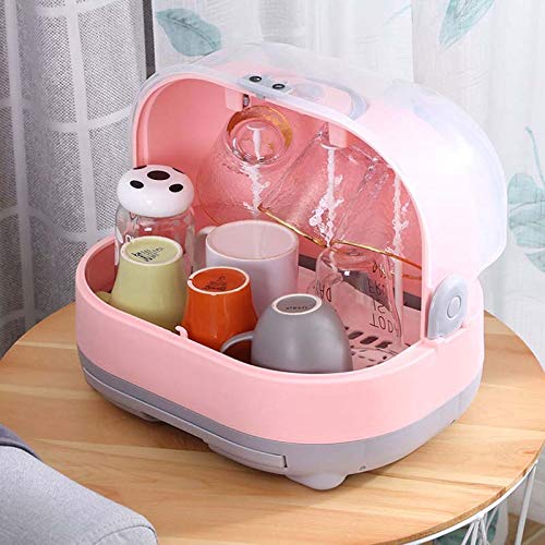 Portable Kids Bottle Drying Rack Box With Anti-dust Cover Large Cup Bottle Storage Box Travel Feeding Organizer Cover