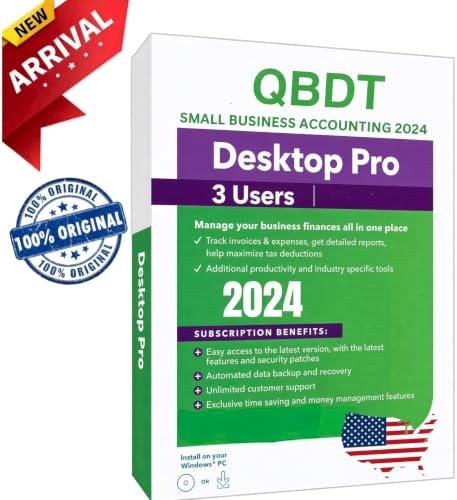Quick-Book Desktop Pro Plus 2024 for Windows PC | 3 Users | Lifetime | NO DVD | Amazon Message Delivery (Within 1hrs)