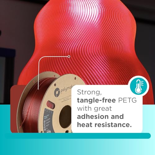 Image of Polymaker PolyLite 3D Printer PETG Filament Translucent Red 1.75mm 1kg, Legacy PETG Formula, Reliable Everyday Filament, Strong Layer Bonding, Compatible with Most 3D Printers