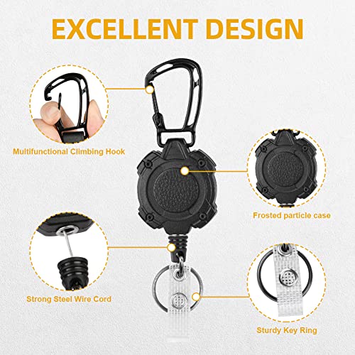 Vicloon Retractable Badge Reels, 2pcs Heavy Duty Retractable Keychain - Image 3