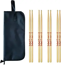 Kit com 4 Baquetas Liverpool Nirvana 5A e Bag Simples Preto