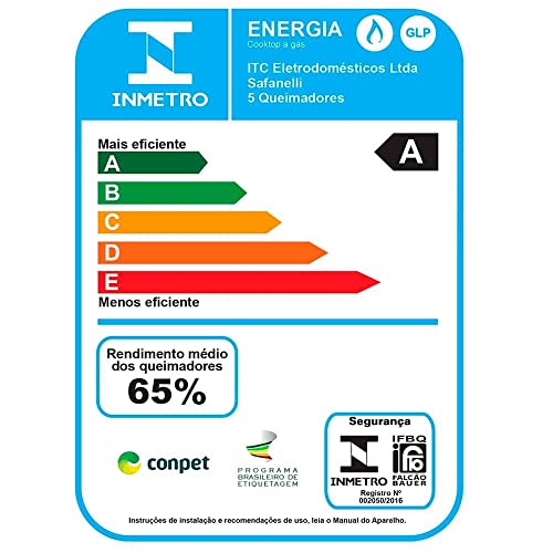 FOGÃO COOKTOP 5Q PRETO LINES SAFANELLI