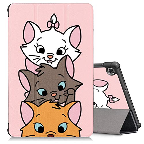 Pnakqil Funda Lenovo Tab M10 FHD Plus Carcasa Cuero PU Protector Piel Silicona Cover Case con Soporte Plegable de Auto-Sueño/Estela Tableta para Lenovo Tab M10 FHD Plus TB-X606F / TB-X606X, Gato 3