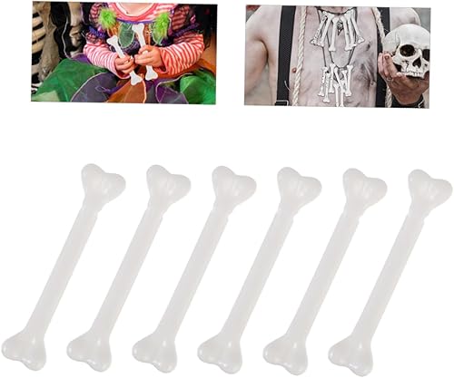 Miniatura 6 de TOYANDONA 72 Pcs Halloween Plastic Bones Halloween Bones Skeleton Bone Props Halloween Party Decor Crazy Bones False Bones Halloween Skeleton Bones
