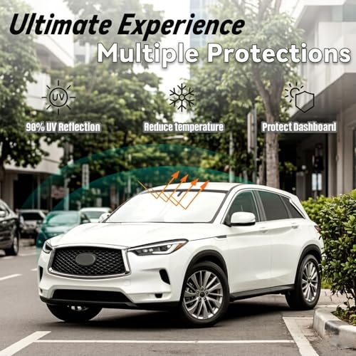 Image of Windshield Sun Shade for Infiniti QX50 2019-2021 & 2021-2026 QX55 | Car Front Window SunShades Shield Cover Sun Visor Protector with 240T Fabric UV & Sun Heat Protection Accessories