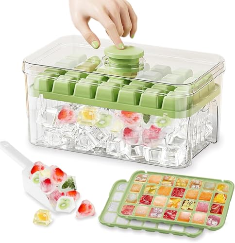 Bandeja para cubos de hielo con tapa y recipiente, pack 2 miniatura 1