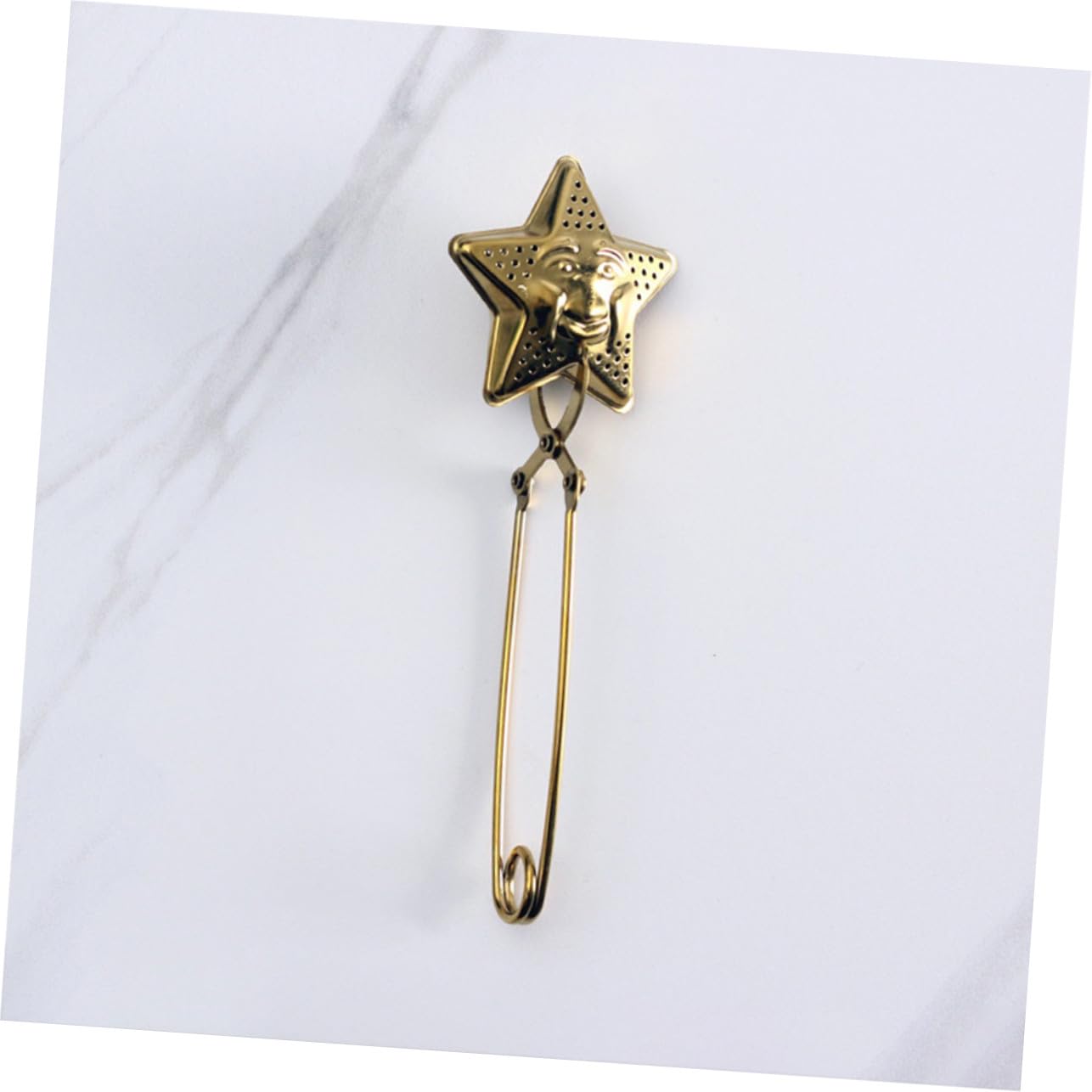 Toyvian Infuseur à Thé avec Filtre Fin en Forme D'étoile de Lune Léger et Résistant en Acier Inoxydable Doré pour Infuser le Thé en Vrac