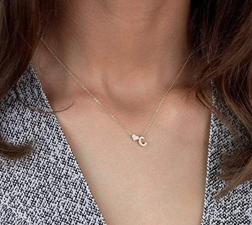 WLL Tiny Heart Initial Necklace for Women Teen Dainty Silver Heart Letter A-Z Necklace Personalized Monogram Name Necklaces for Women Birthday Valentines Day Gifts for Girlfriend Wife - Image 4