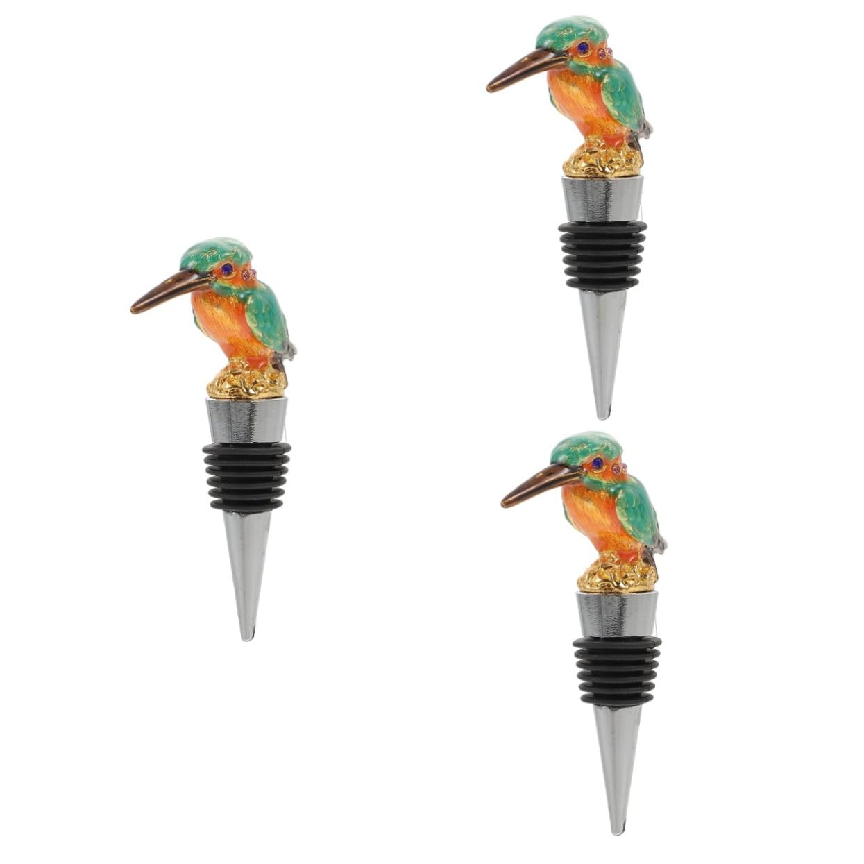 Cabilock 3 Piezas Corcho Tapones Creativos para Botellas De Vino Tapones De Botella Tapón De Vino Espumoso Tapa De Botella con Sello a Prueba De Fugas Vino Único Aleación De Zinc Golden