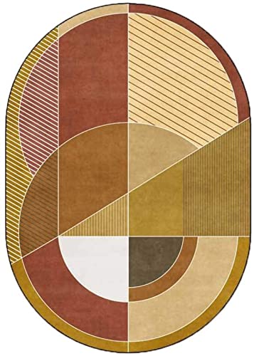 Tapis moderne géométrique jaune pour illuminer le salon - 3