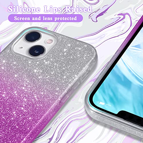 MATEPROX Compatible with iPhone 14 Plus Case Bling Sparkle Cute Girls Women Protective Cases Cover for iPhone 14 Plus 6.7" 2022 (Gradient Purple) - image 2