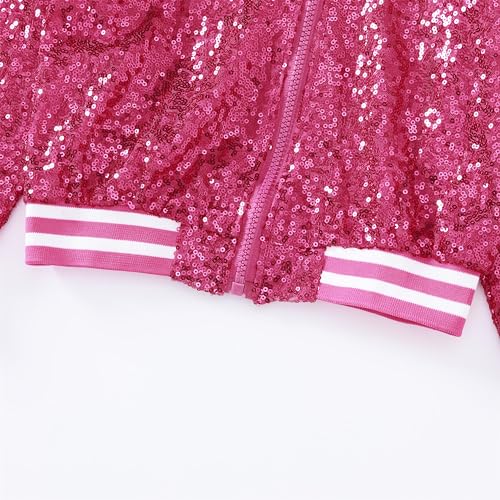 Yuji Itadori Girls Sequin Baseball Jacket Hooed Varsity Jacket Sparkle Bomber Clothes 2-14 Years4
