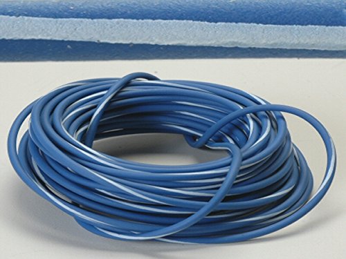 Blue 18 Gauge Wire With White Stripe - 20 Feet
