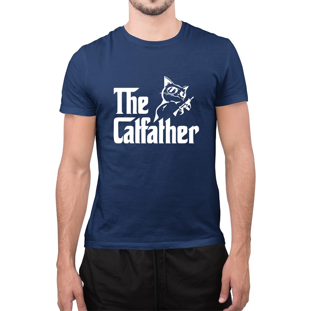 Graphic Impact Unisex Navy Blue Funny The Catfather Parody Novelty Tumblr Amazing Stylish Graphic T-Shirt (, Large)
