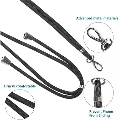 Cordão Alça Corda Para Celular Ajustável Pescoço Universal (PRETO)