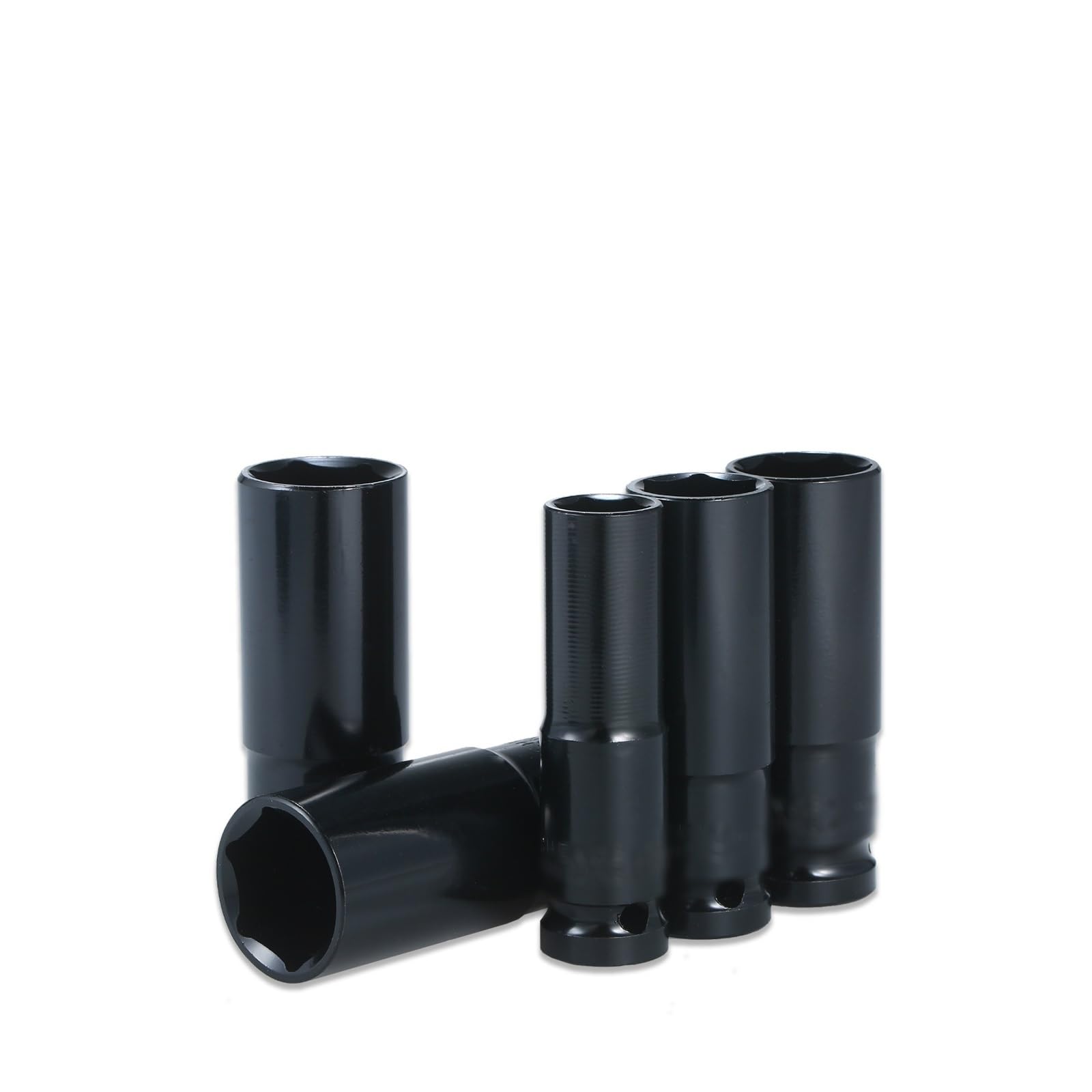 Juego de llaves de impacto de 6 puntos con accionamiento de 1/2 pulgadas, 10 piezas de tamaños métricos, juego de llaves de impacto de acero al carbono de 10-24mm con caja dura de almacenamiento ( Col