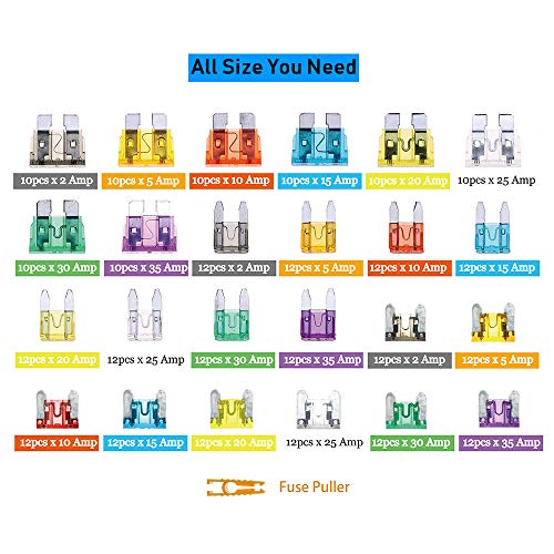 272Pcs - Car Blade Fuses Assortment Kit, Automotive Fuses - Standard & Mini & Low Profile Mini (2A/ 5A/ 10A/ 15A/ 20A/ 25A/ 30A/ 35A), Car Boat Truck Suv Automotive Replacement Fuses #TOP2