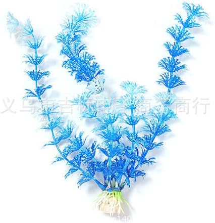 New High Artificial Plastic Water Plant for Aquarium Decoration Fish Tank Ornament Blue set35