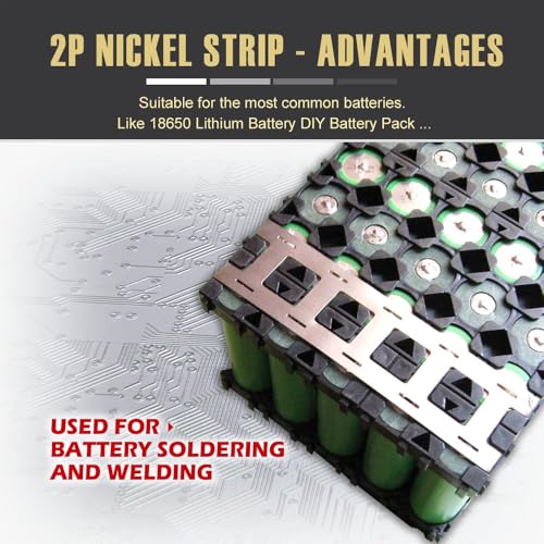Image of Hexonix 18650 Nickel Strip 0.12x25mm Nickel Plated for Li-ion Battery Pack Spot Welding - 2P H-Type Connector Strip (2 Meter)