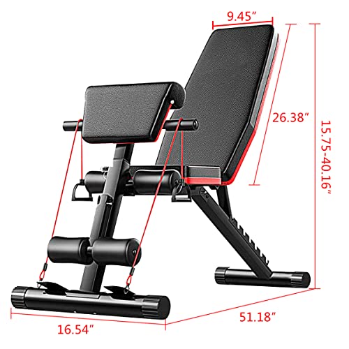 Modern-Depo Weight Bench Strength Training Bench For Full Body Foldable Adjustable Multi-Workout Storage Bench For Indoor Outdoor #TOP7
