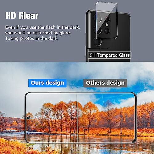 Gbbo [2+2 Pack Galaxy S21 Ultra Screen Protector With Camera Lens Film [Fingerprint Unlock Support] [Bubble Free] [9H Hardness] Glass Screen Protector For Samsung Galaxy S21 Ultra 6.8 Inch #TOP5