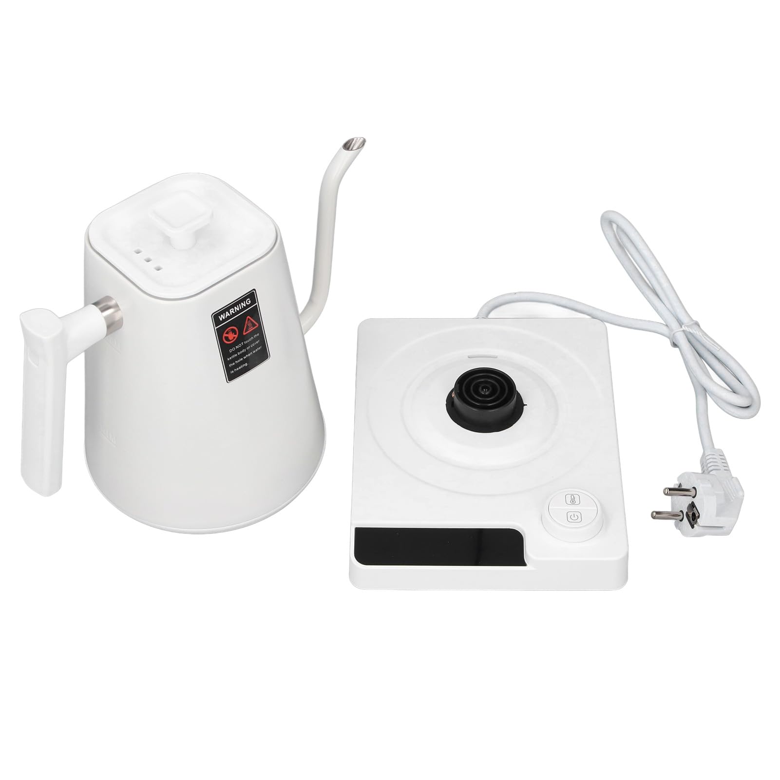 Dioche Hervidor Eléctrico con Cuello de Cisne, Control Inteligente de Temperatura, Hervidor de café con Pantalla LCD, Preparación Precisa para el Hogar y la Oficina, Acero (Enchufe europeo 220V)