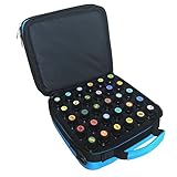  Aozzy 42 Compartimentos Espuma de Estilo de Hombro Aceite Esenciales Esmalte de Uñas Funda de Transporte para 5ml 10ml 15ml Botellas (Azul)