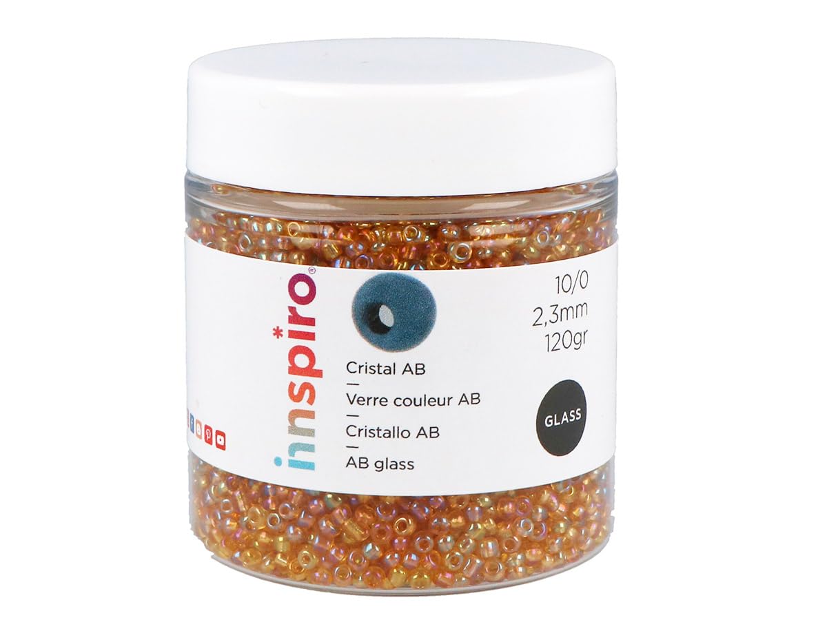 INNSPIRO Round Glass Rock Aurora boreale Metallic 2.3mm 10/0 120g