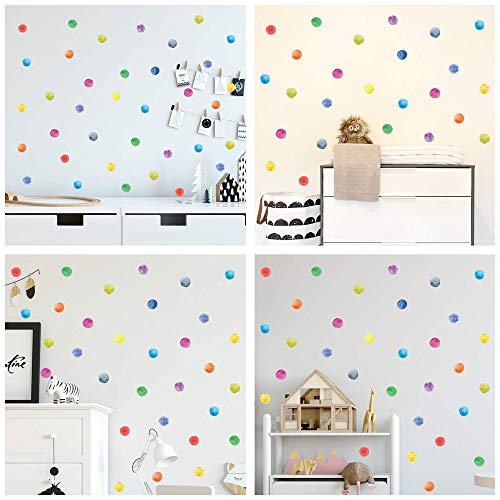 ROFARSO 120 adhesivos de puntos coloridos para pared miniatura 2