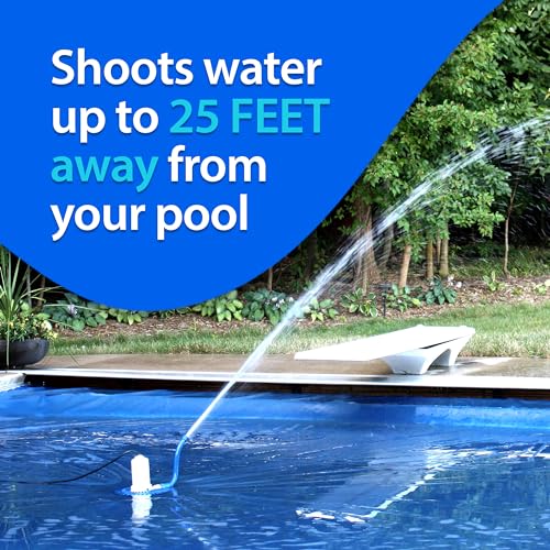 Image of Pool Cover Pump Attachment - USA-Made & Patented Pool Cover Pump Hose Alternative w / 25ft. Range - Easy-To-Install & Use Year-Round - Replaces Traditional Hoses (Light Blue)