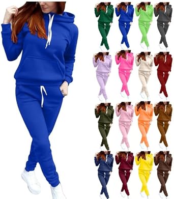 Women 2 Piece Outfits Sweatsuit Sweatshirt and Jogger Sweatpants Y2K Tracksuit Lounge Matching Set 2025 Fall Clothes