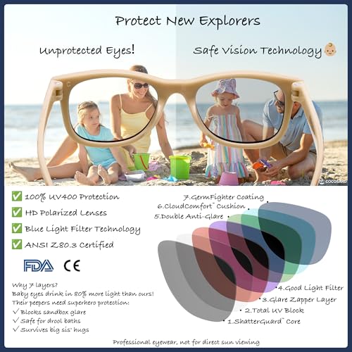 Image of COCOSAND Flexible Polarized Baby Sunglasses with Strap