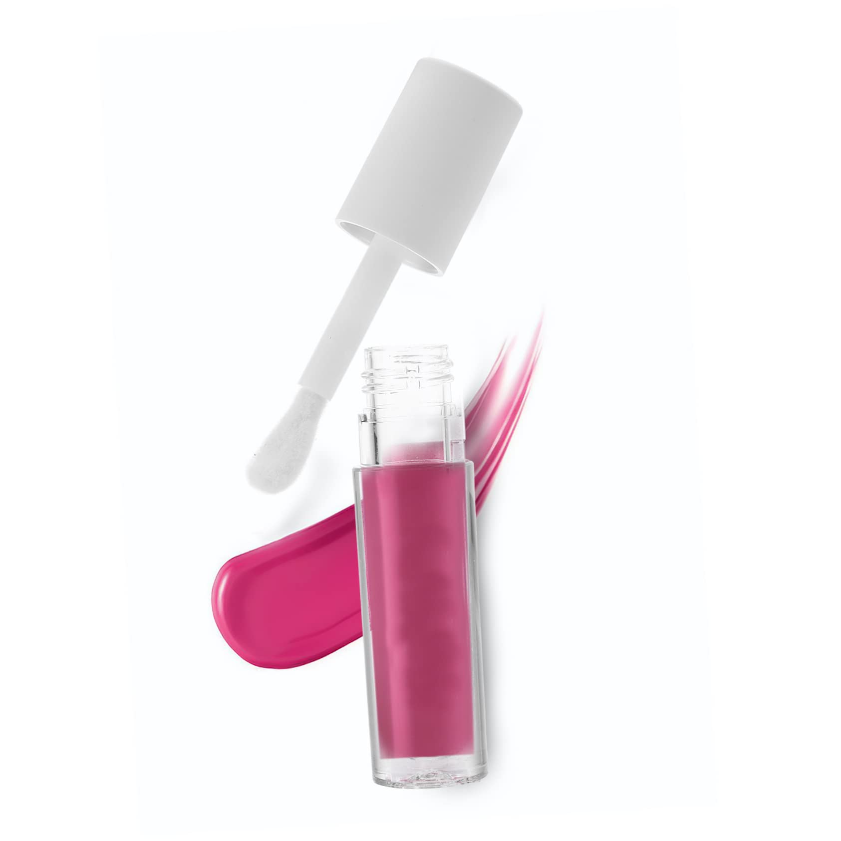 Tubo per Gloss Labbra Rotondo 5ml in Abs Bianco, 10 Pezzi | Superficie Liscia, Aspetto Trasparente, senza Bave, Formato Mini per Campioni e Ricarica