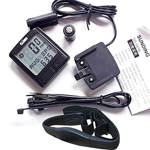 SunDing Bike Computer Speedometer Bicycle Odometer Cycling Speed Sensor Data Support Heart Rate