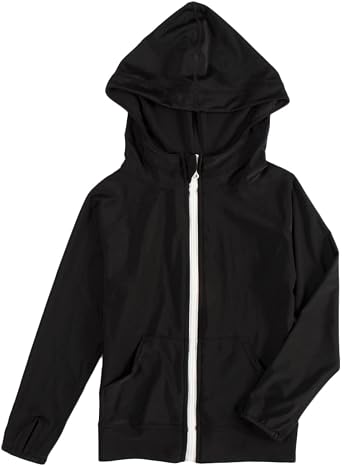 VINICUNCA Boys Rash Guard UPF 50+ Toddler Kids Rashguard Long Sleeve Zipper Sun Protective Hooded Swim Shirt