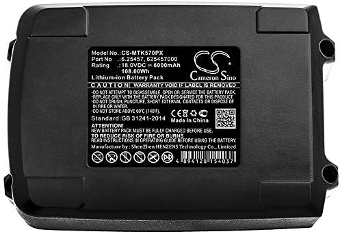 6000mAh Replacement Battery for Eisenblatter HT Powerfeile HT Rohrbandschleifer PRO HT Winkelschleifer HT Polierer HT Multifunktionsgerat HT Langsschleifmaschine (18.0V)