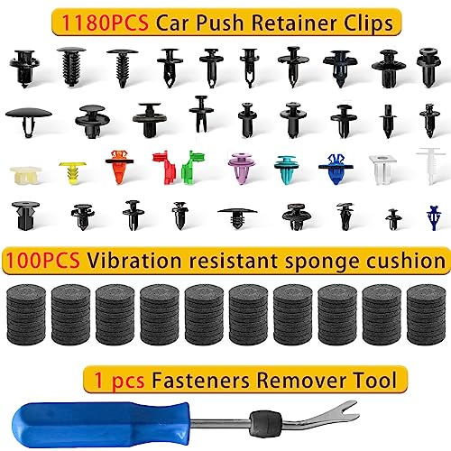 Image of ZHUBANG 1281PCS Car Push Retainer Clips Door Panel Trim Clamp Kit with 38 Most Popular Size Nylon Bumper Fender Panel Clips for GM Ford Toyota Honda Chevrolet BMW