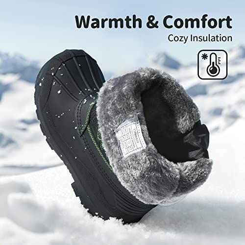 DREAM PAIRS Big Kid Knorth Black N.Green Isulated Fur Winter Waterproof Snow Boots Size 5 M Big Kid by DREAM PAIRS - Image 4