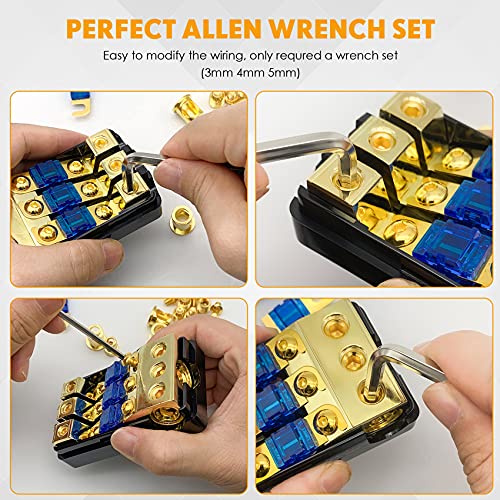 Bulvack 2 Way Mini Anl Fuse Holder, Copper 0/2/4 Gauge To 4/6/8 Gauge 60 Amp Fuse Distribution Block For Car Truck Boat Audio Stereo Amplifier #TOP5